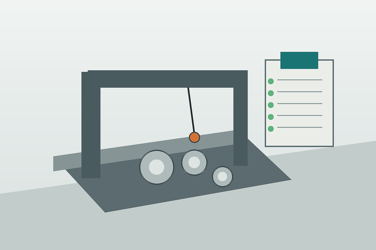 Illustration of inspection lab with CMM and measurement reports